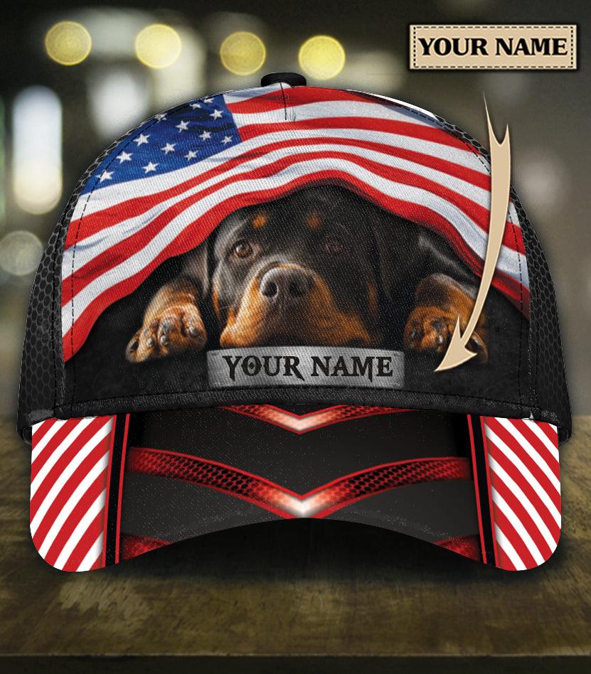 Personalized Rottweiler Classic Cap Trucker Hats Custom Hats Gifts For Men & Women