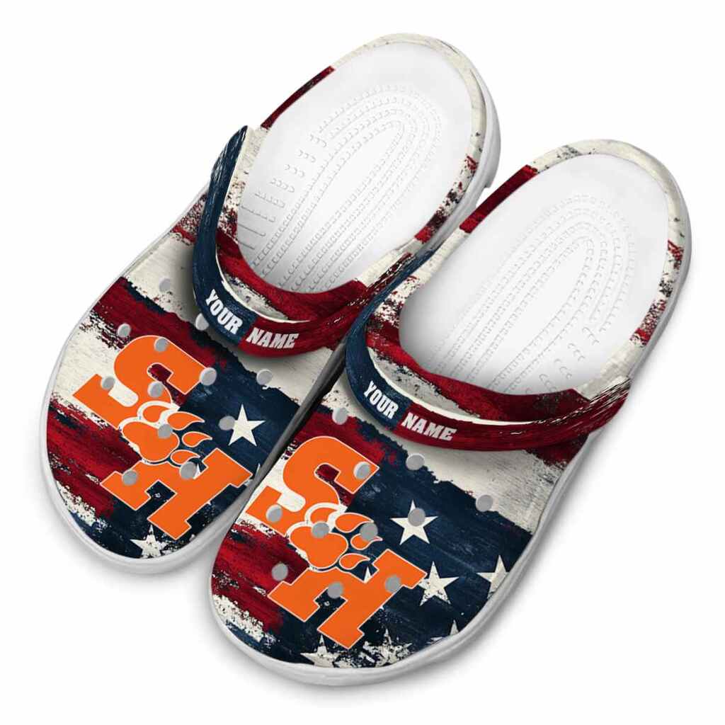 Personalized Sam Houston Bearkats Patriotic Stripes ClogTVC1801769 - Image 4