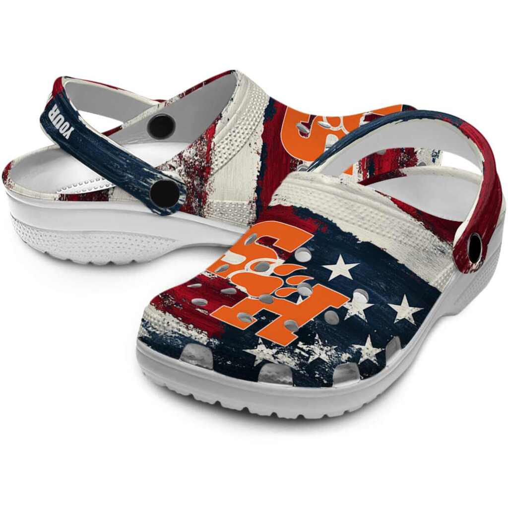 Personalized Sam Houston Bearkats Patriotic Stripes ClogTVC1801769 - Image 3
