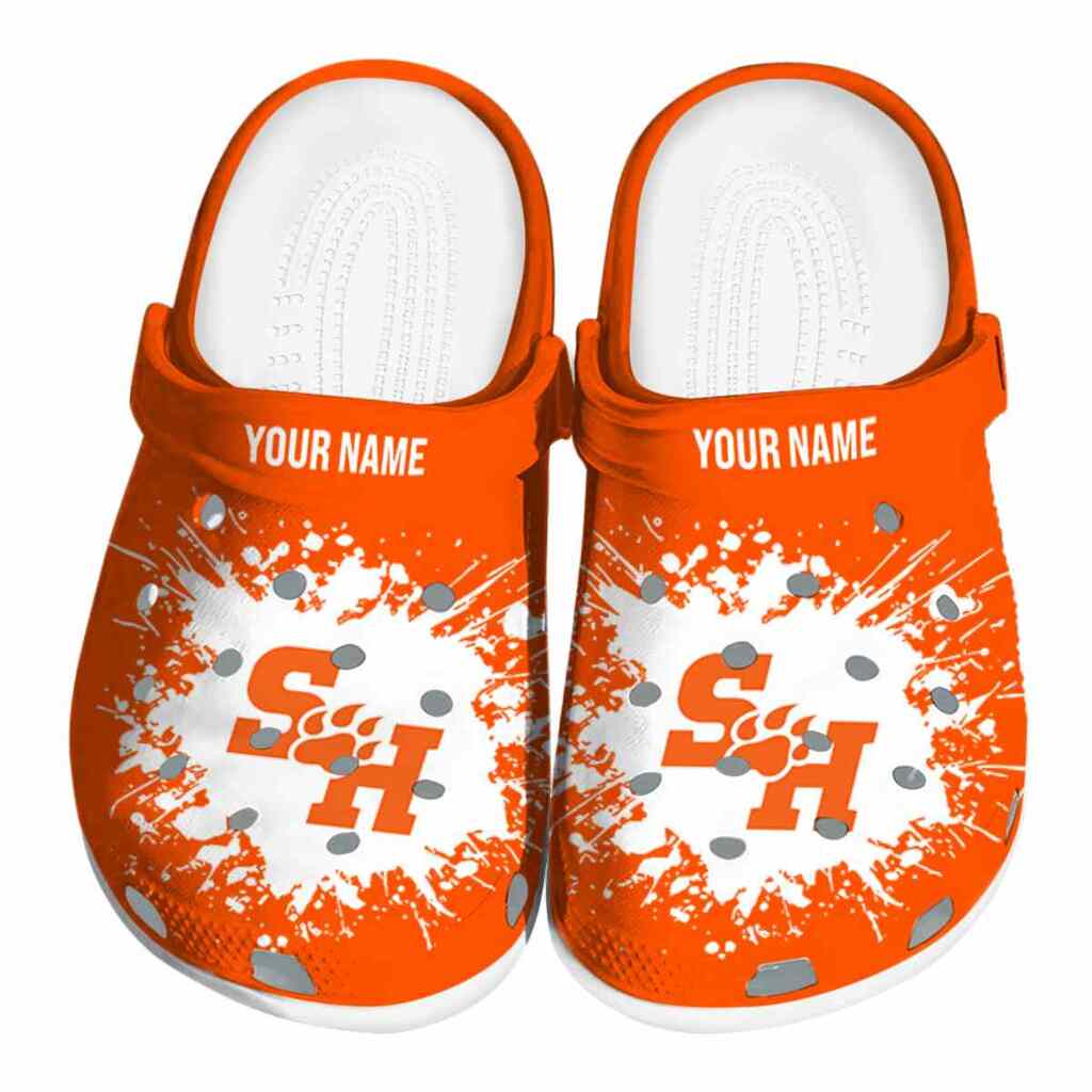 Personalized Sam Houston Bearkats Splatter Background ClogTVC1801717