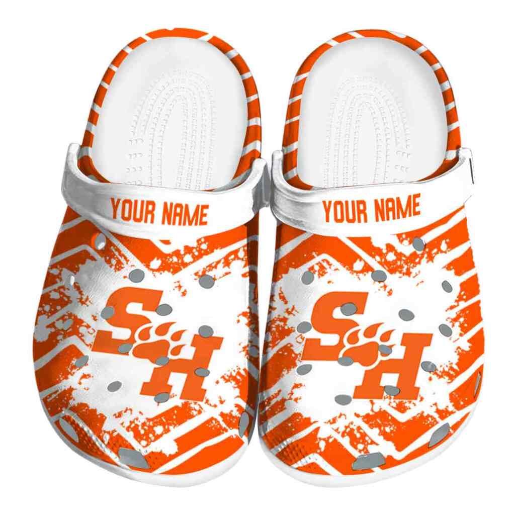 Personalized Sam Houston Bearkats Zigzag Paint Burst ClogTVC1801794