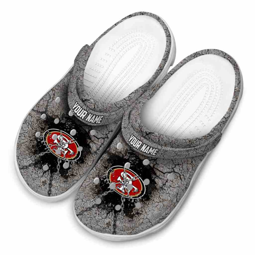 Personalized San Francisco 49ers Cracked Ground Texture ClogTVC180135 - Image 4