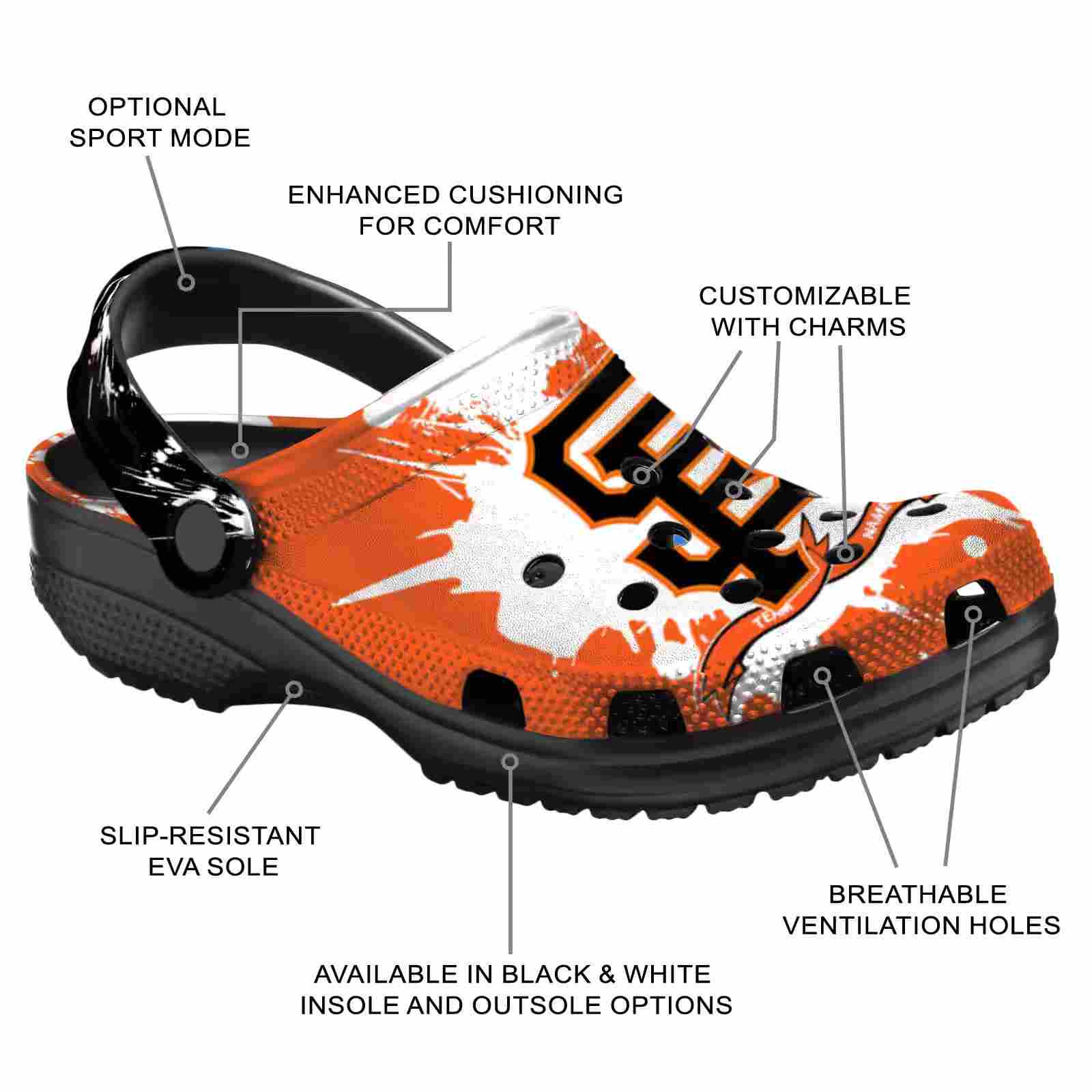 Personalized San Francisco Giants Splatter Pattern ClogTVC180136 - Image 5