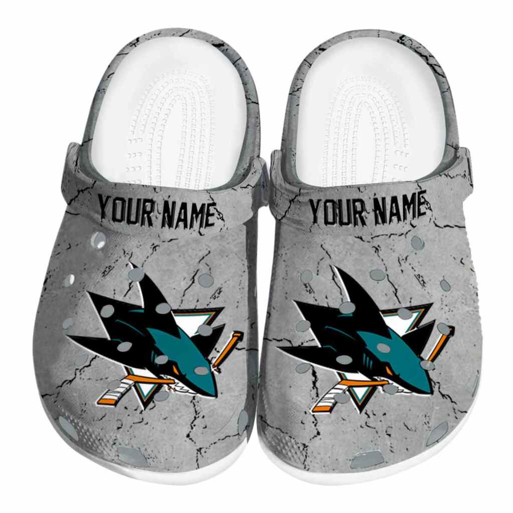 Personalized San Jose Sharks Cracked Texture ClogTVC1801902