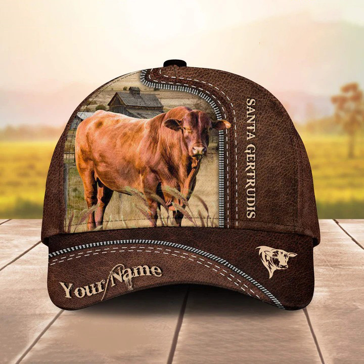 Personalized Santa Gertrudis Hat for Farmers, Santa Gertrudis Classic Cap for Men, Husband, Dad Trucker Hats Custom Hats Gifts For Men & Women