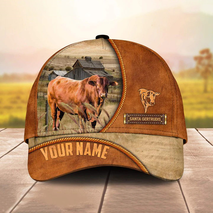 Personalized Santa Gertrudis Hat for Farmers, Santa Gertrudis Classic Cap for Men, Husband, Dad Trucker Hats Custom Hats Gifts For Men & Women