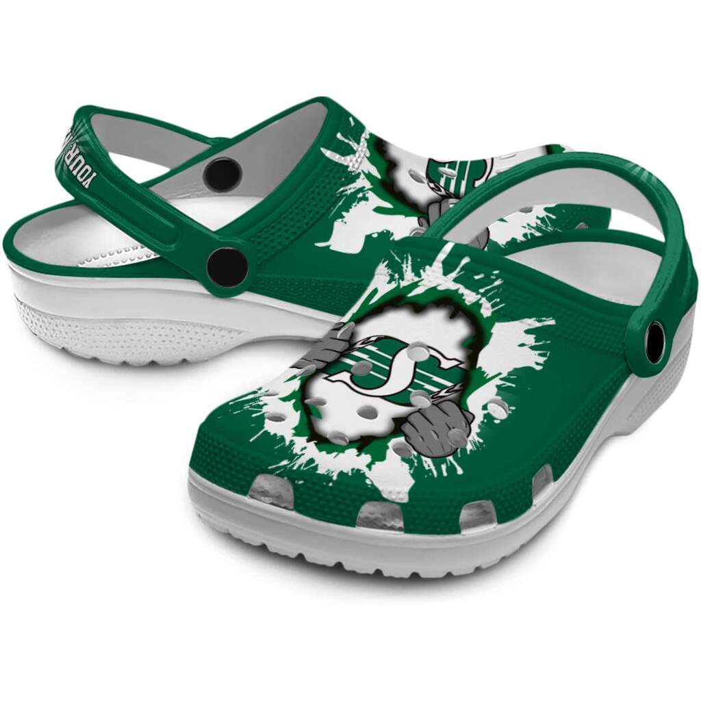 Personalized Saskatchewan Roughriders Gripping Hand ClogTVC1801791 - Image 3