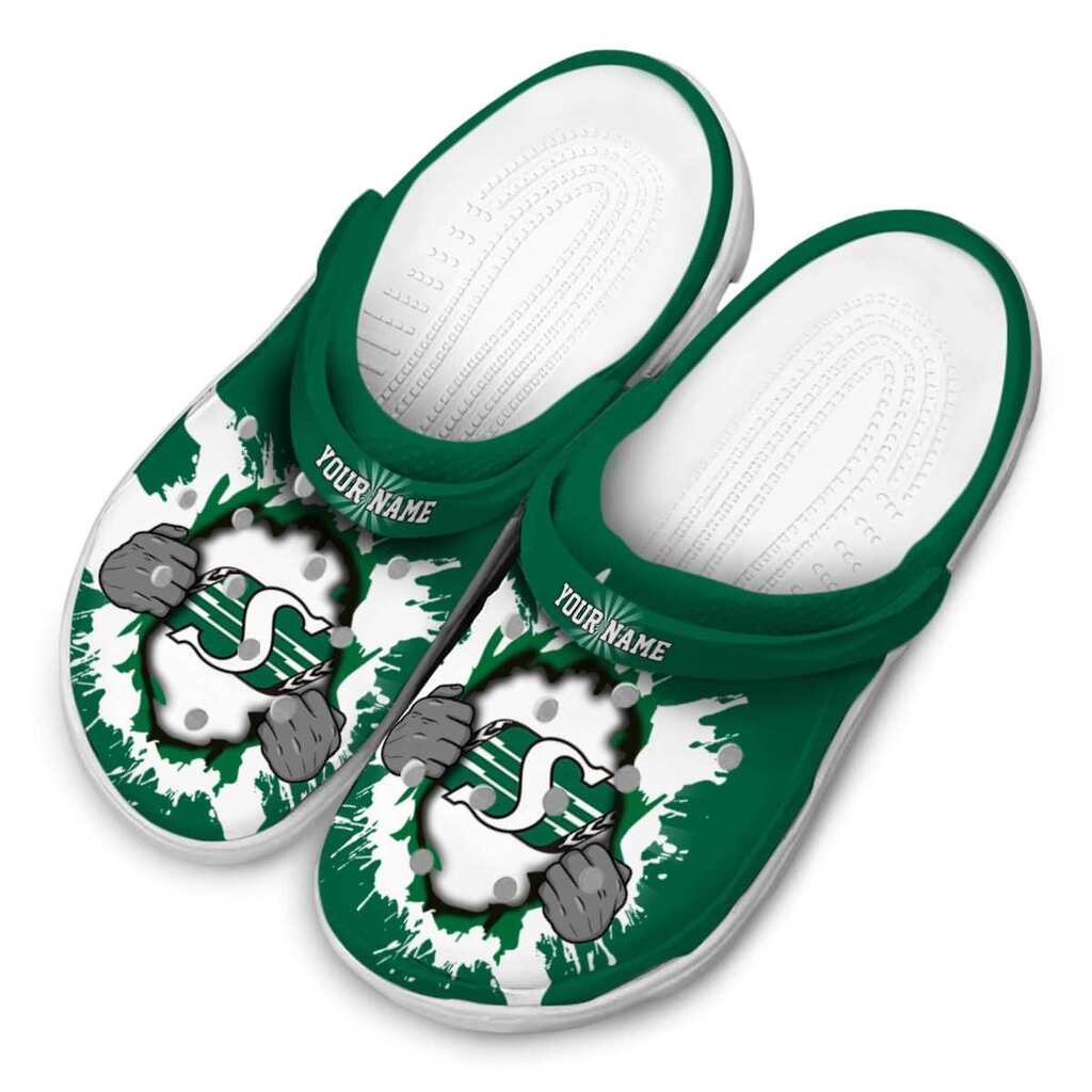 Personalized Saskatchewan Roughriders Gripping Hand ClogTVC1801791 - Image 4