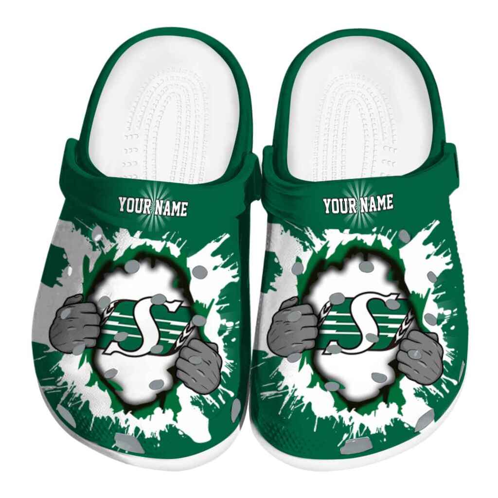 Personalized Saskatchewan Roughriders Gripping Hand ClogTVC1801791