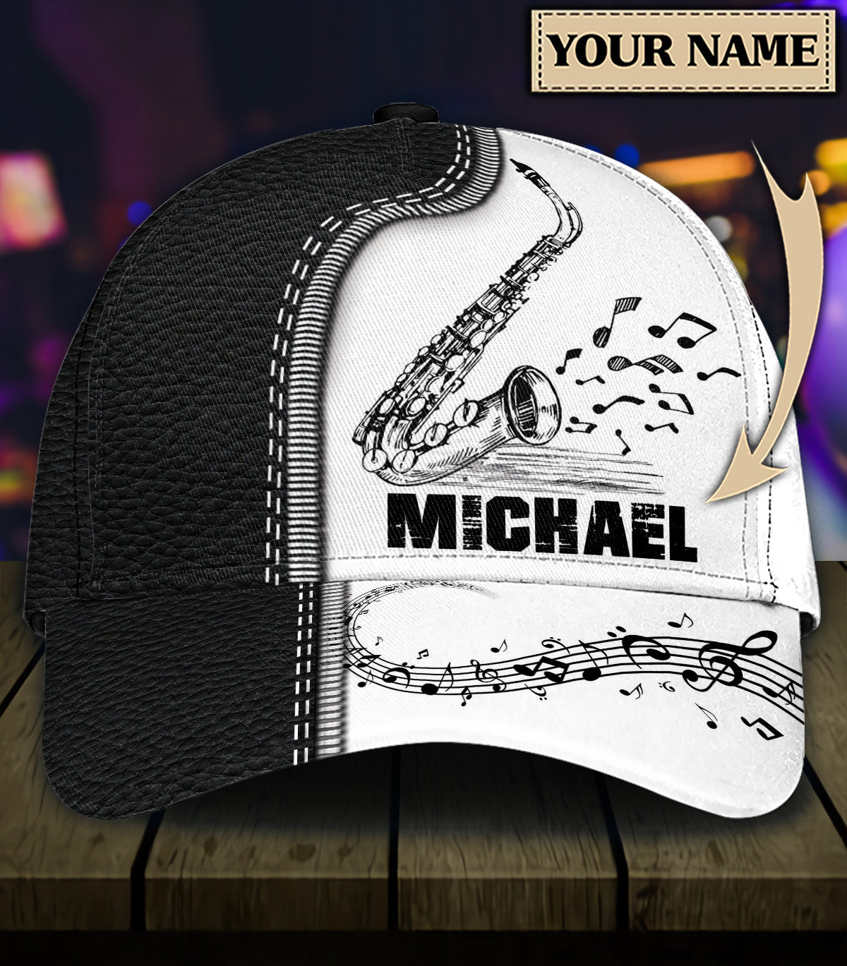 Personalized Saxophone Classic Cap, Gift for Music Lovers, Saxophone Lovers Trucker Hats Custom Hats Gifts For Men & Women