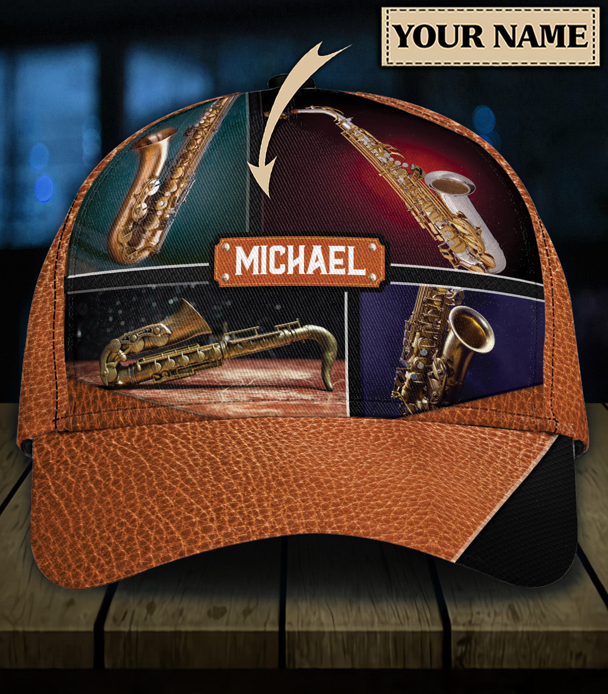 Personalized Saxophone Classic Cap, Gift for Music Lovers, Saxophone Lovers Trucker Hats Custom Hats Gifts For Men & Women