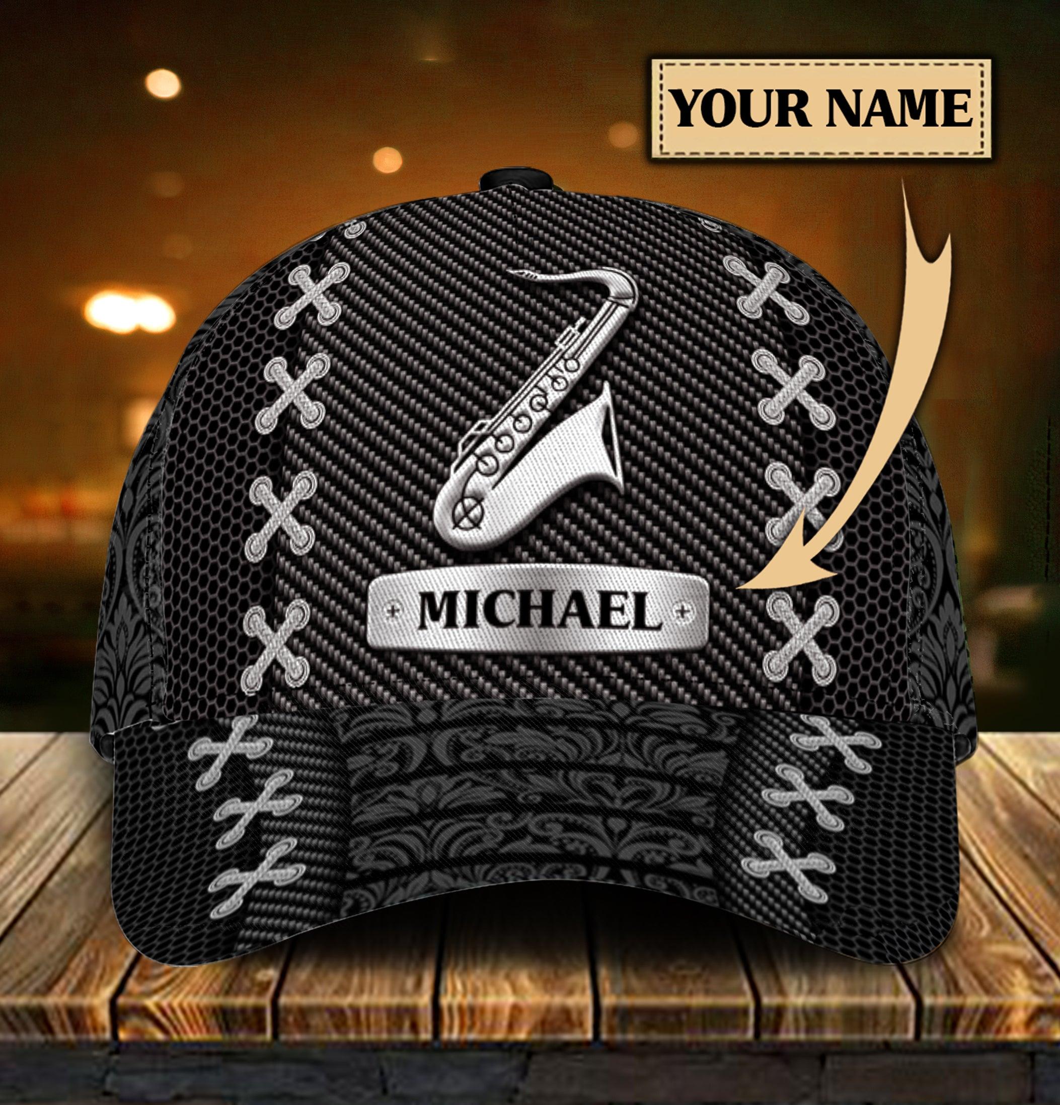 Personalized Saxophone Classic Cap, Personalized Gift for Music Lovers, Saxophone Lovers Trucker Hats Custom Hats Gifts For Men & Women