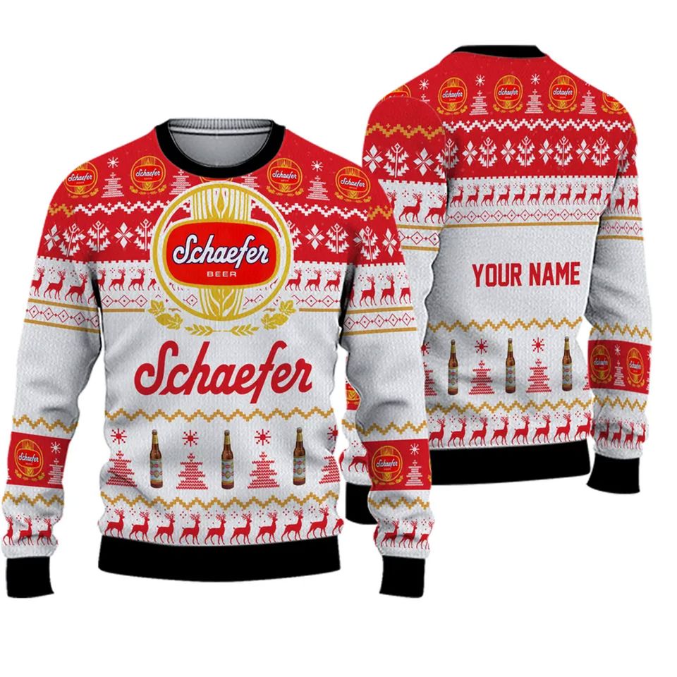 Personalized Schaefer Beer Ugly Christmas Sweater