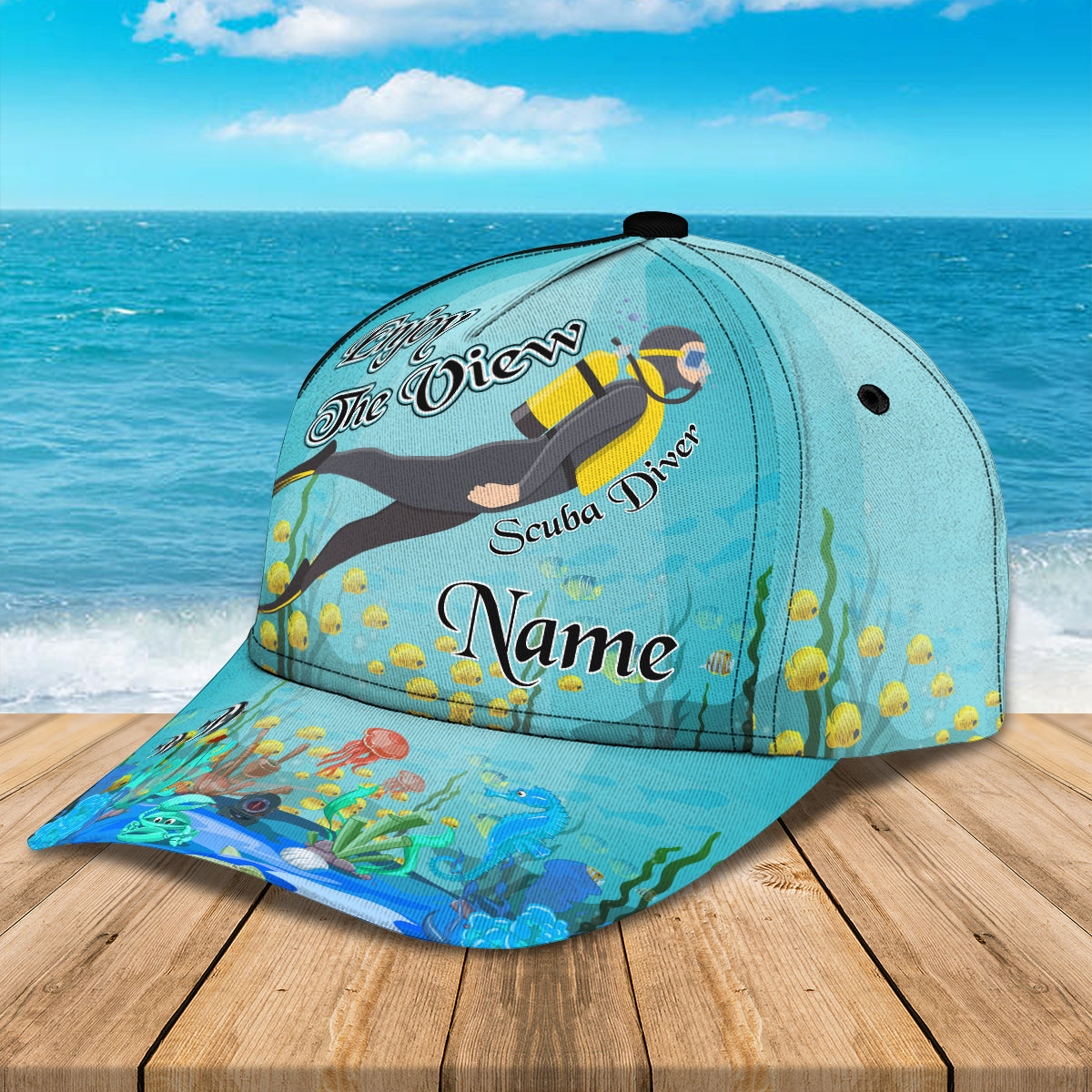 Personalized Scuba Diver Cap - Custom Classic Design Trucker Hats Custom Hats Gifts For Men & Women