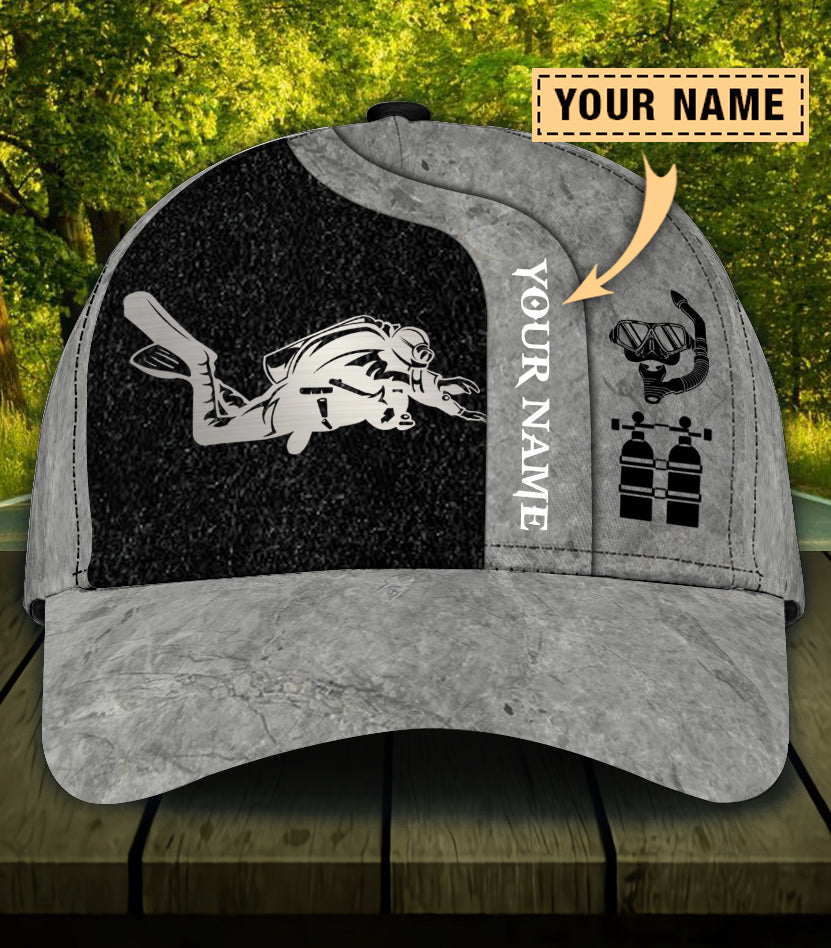 Personalized Scuba Diving Classic Cap, Gift for Scuba Diving Lovers, Scuba Live Trucker Hats Custom Hats Gifts For Men & Women