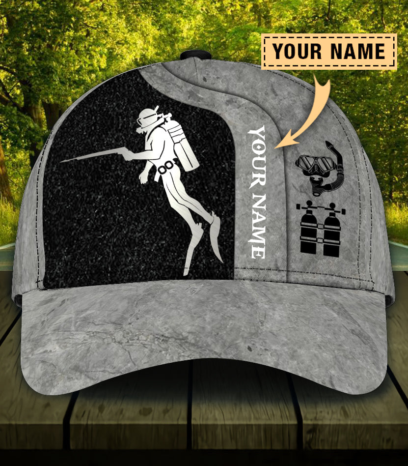 Personalized Scuba Diving Classic Cap, Gift for Scuba Diving Lovers, Scuba Live Trucker Hats Custom Hats Gifts For Men & Women