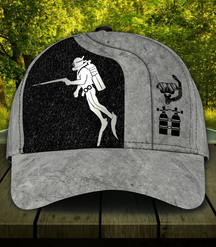 Personalized Scuba Diving Classic Cap, Gift for Scuba Diving Lovers, Scuba Live Trucker Hats Custom Hats Gifts For Men & Women