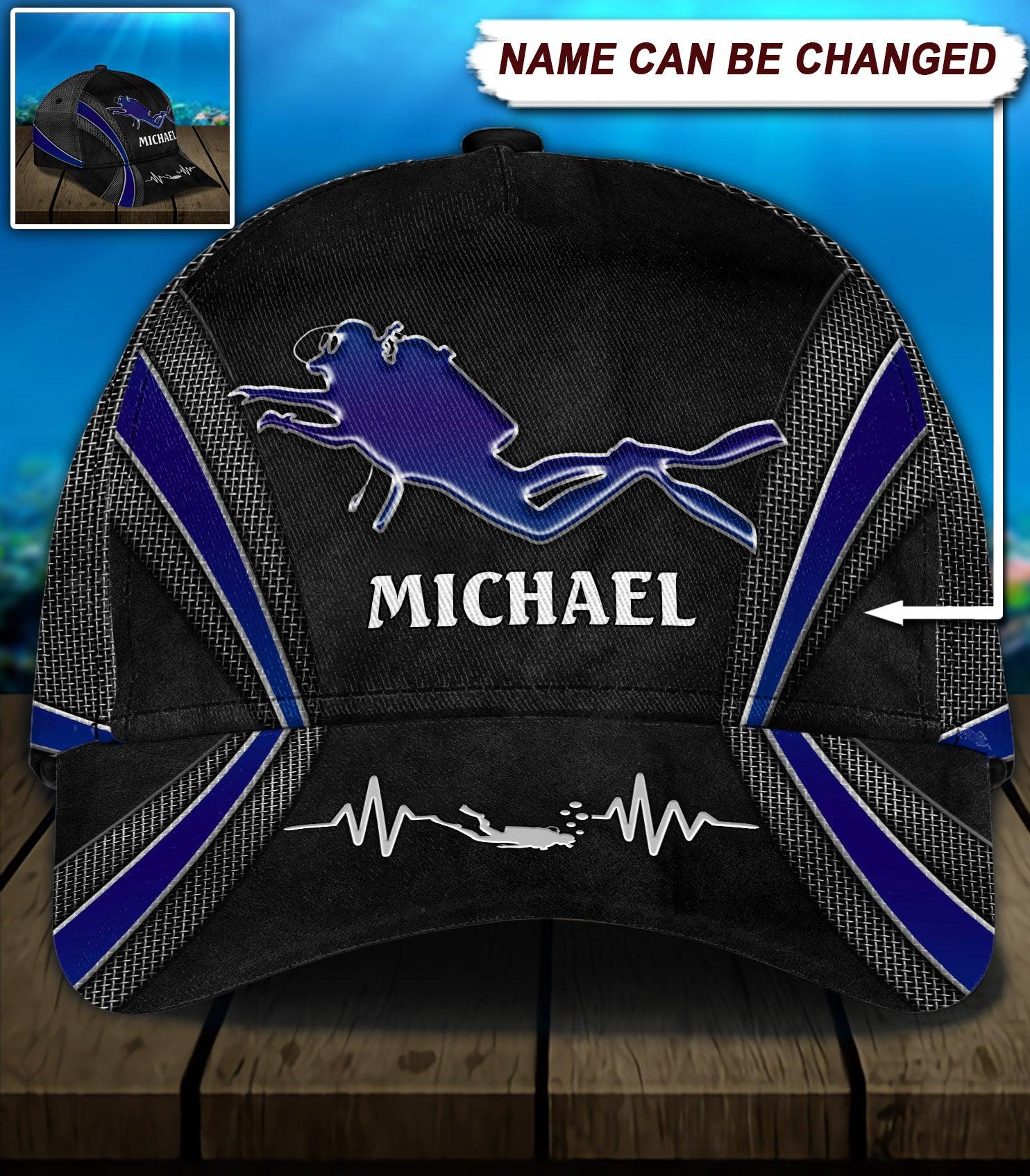 Personalized Scuba Diving Classic Cap, Personalized Gift for Scuba Diving Lovers, Scuba Live Trucker Hats Custom Hats Gifts For Men & Women