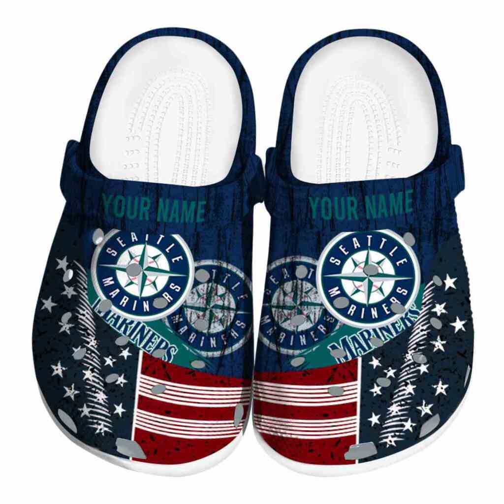 Personalized Seattle Mariners Star-Spangled Side Pattern ClogTVC1801164