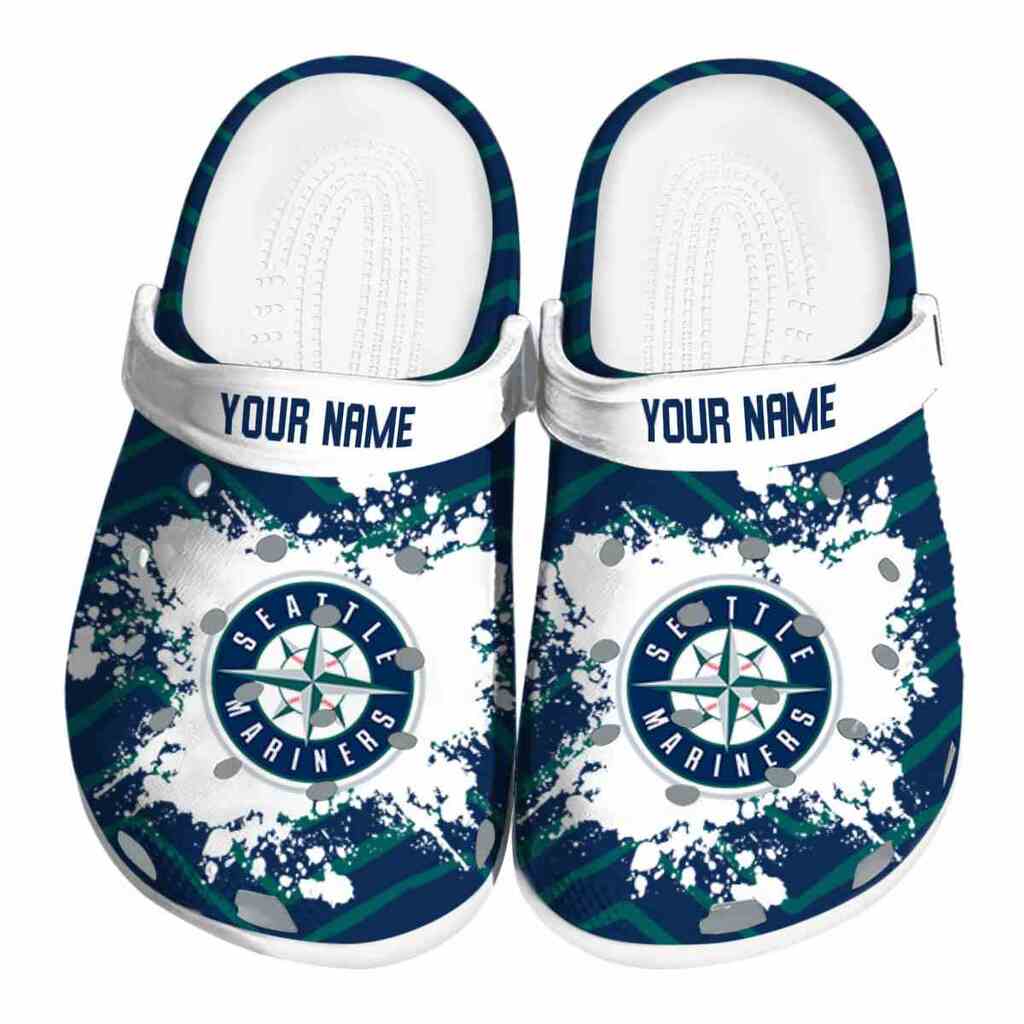 Personalized Seattle Mariners Zigzag Paint Burst ClogTVC1801164