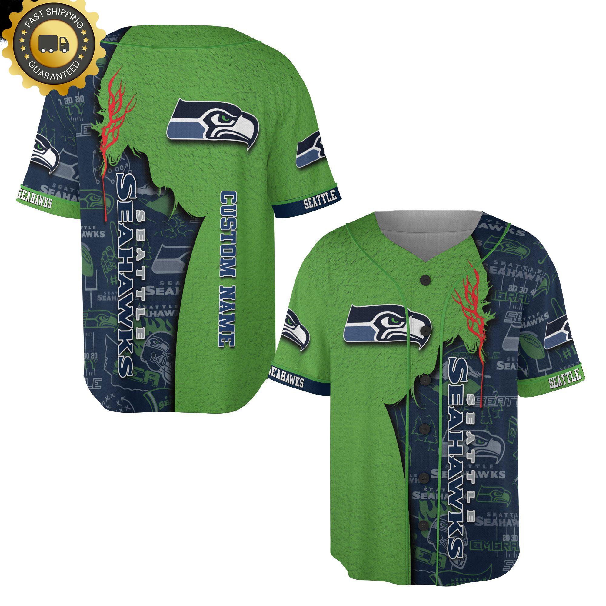 Personalized Seattle Seahawks Baseball Jersey Shirt NLF Gifts For Fans