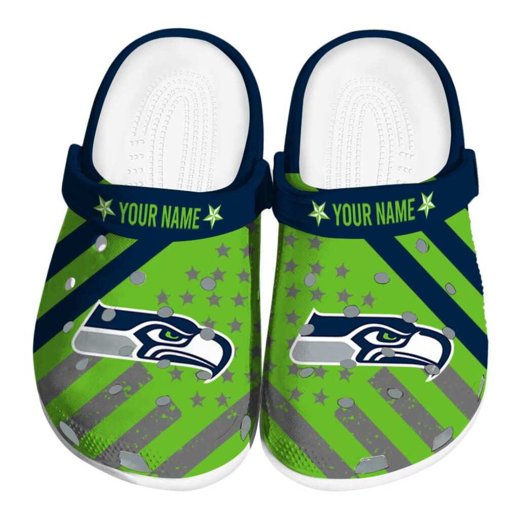 Personalized Seattle Seahawks Star-Spangled Graphic ClogTVC180139