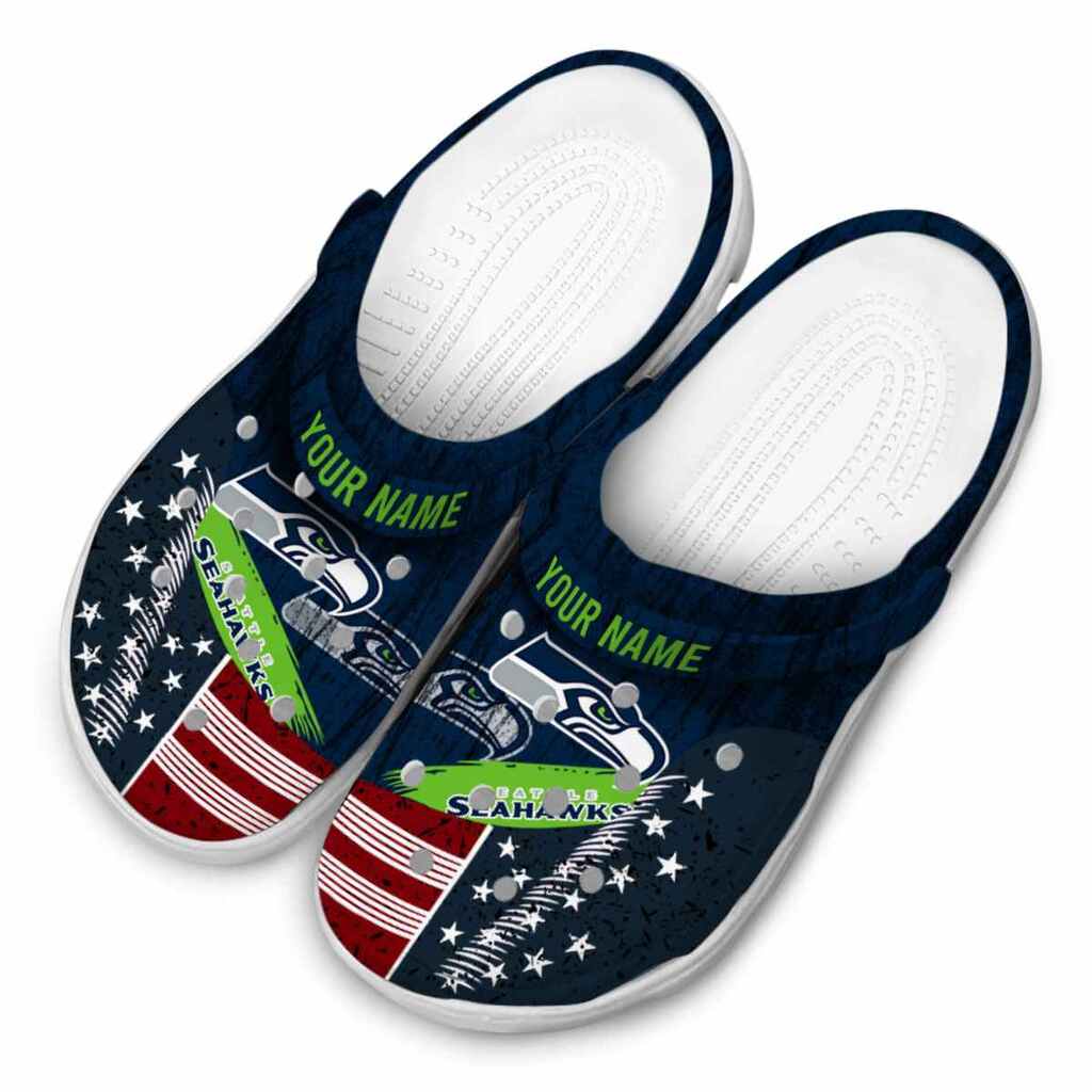 Personalized Seattle Seahawks Star-Spangled Side Pattern ClogTVC180139 - Image 4