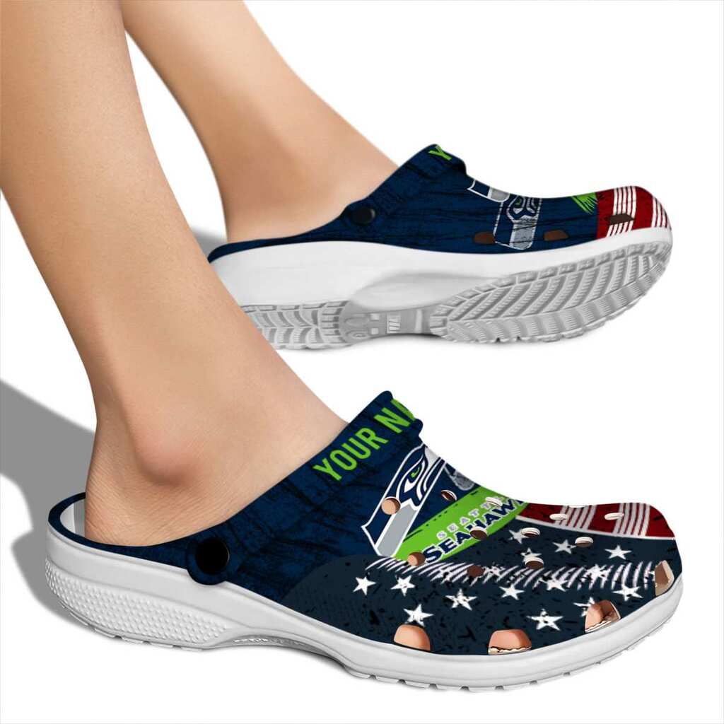 Personalized Seattle Seahawks Star-Spangled Side Pattern ClogTVC180139 - Image 2