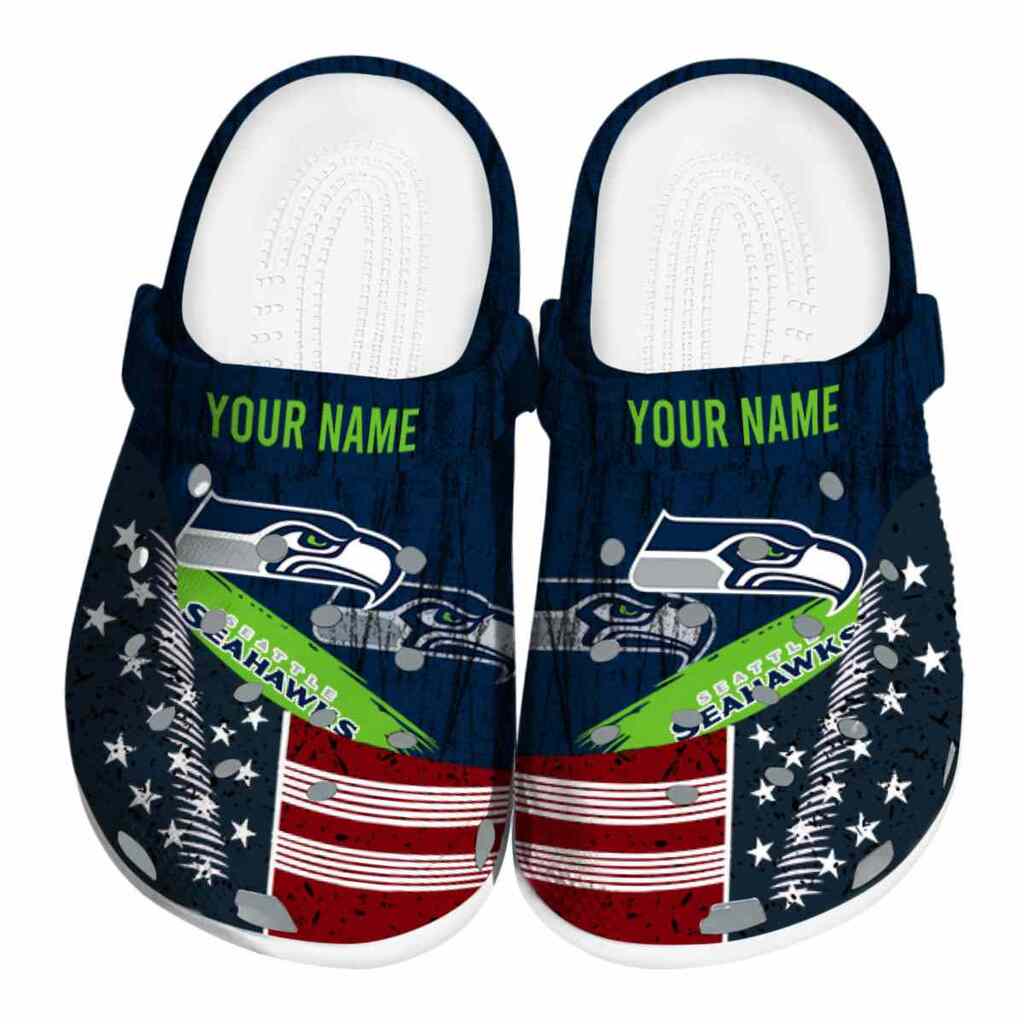 Personalized Seattle Seahawks Star-Spangled Side Pattern ClogTVC180139