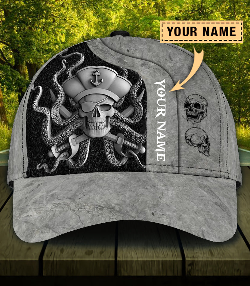 Personalized Skull Classic Cap, Gift for Skull Lovers Trucker Hats Custom Hats Gifts For Men & Women