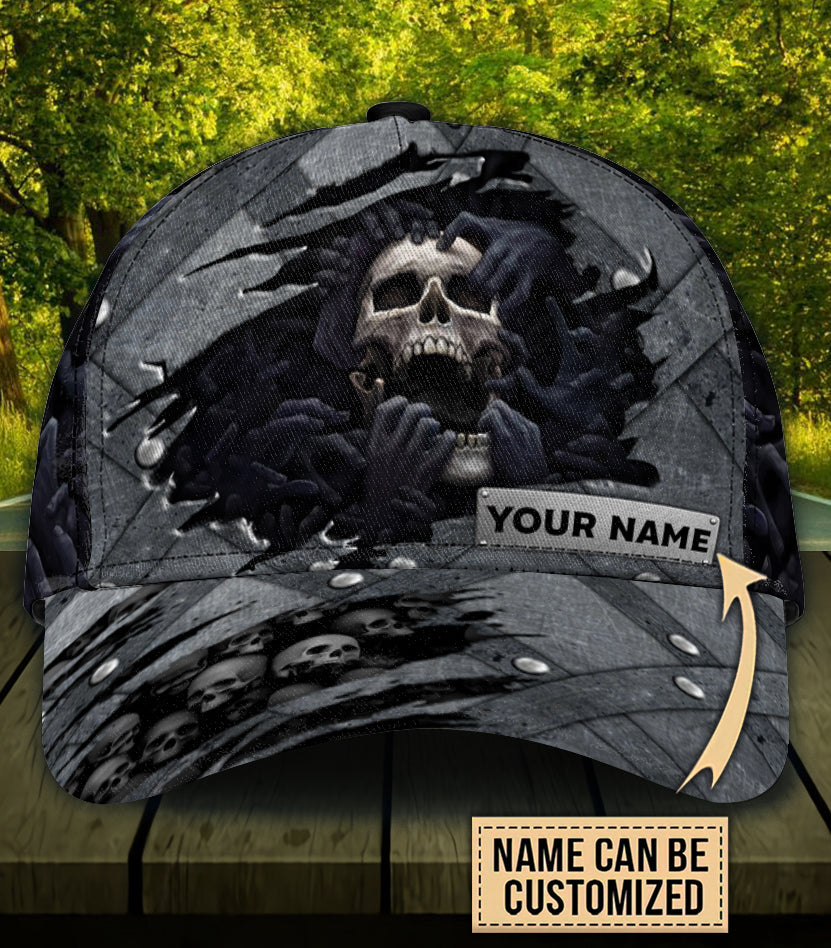 Personalized Skull Classic Cap, Gift for Skull Lovers Trucker Hats Custom Hats Gifts For Men & Women