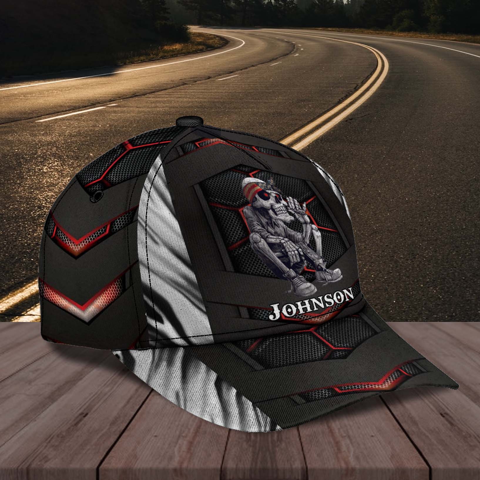 Personalized Skull Classic Cap, Gift for Skull Lovers Trucker Hats Custom Hats Gifts For Men & Women