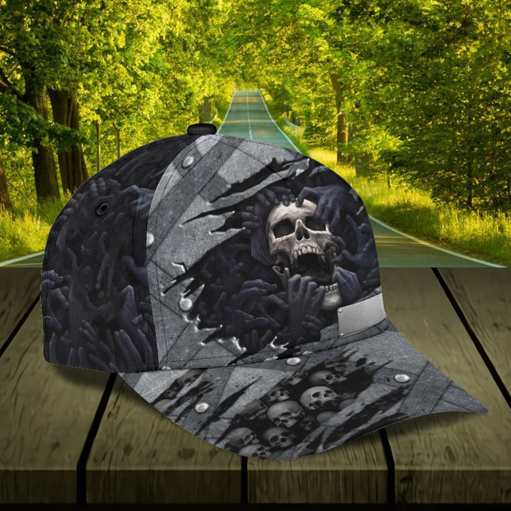 Personalized Skull Classic Cap, Gift for Skull Lovers Trucker Hats Custom Hats Gifts For Men & Women