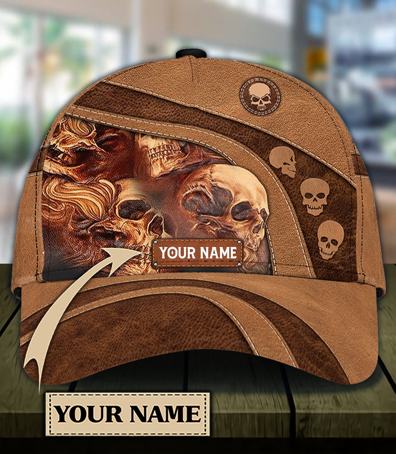 Personalized Skull Classic Cap, Gift for Skull Lovers Trucker Hats Custom Hats Gifts For Men & Women