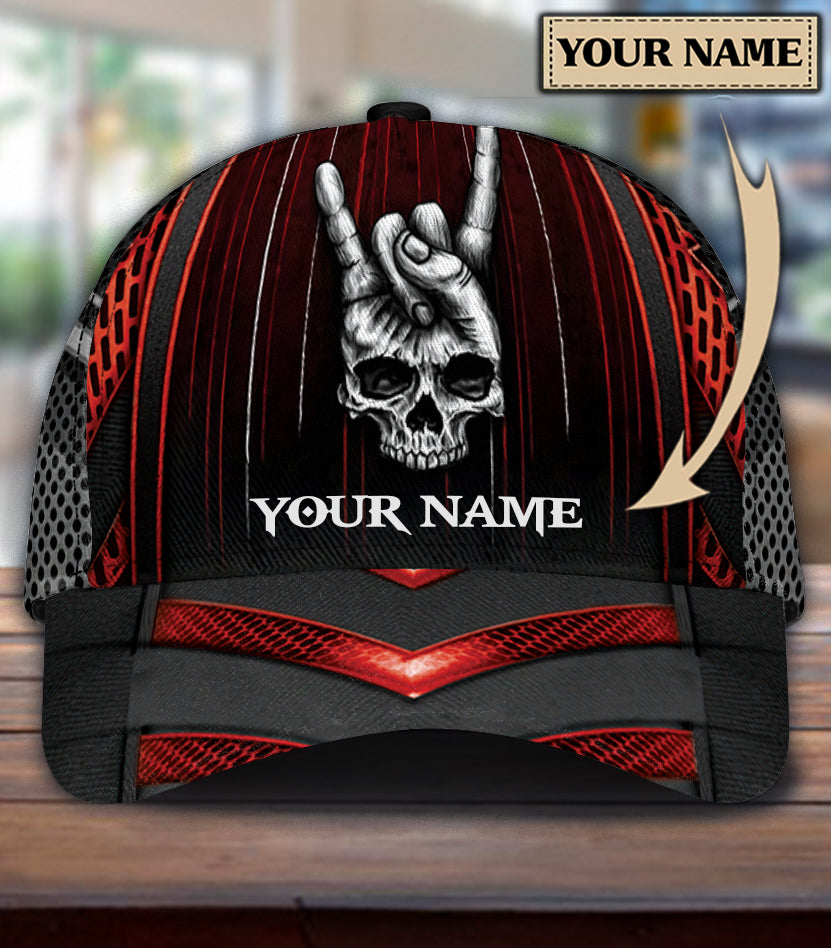 Personalized Skull Classic Cap, Gift for Skull Lovers Trucker Hats Custom Hats Gifts For Men & Women