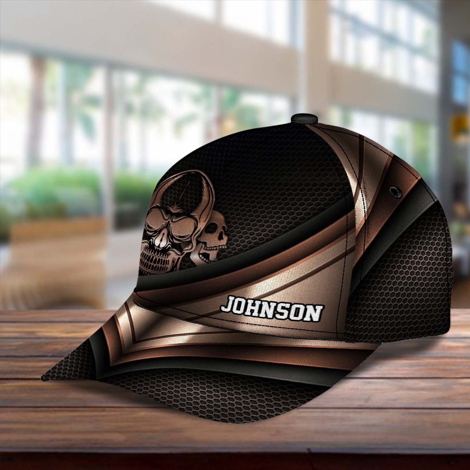 Personalized Skull Classic Cap, Gift for Skull Lovers Trucker Hats Custom Hats Gifts For Men & Women