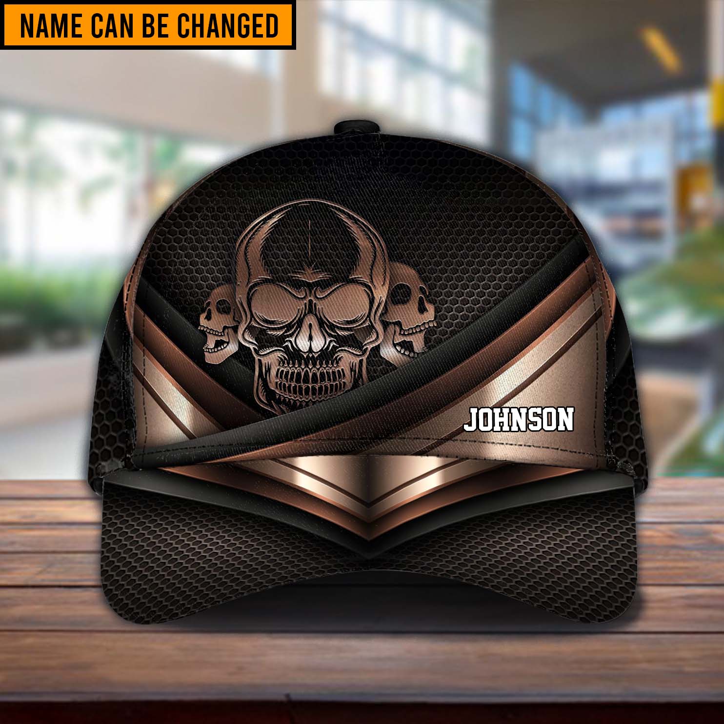 Personalized Skull Classic Cap, Gift for Skull Lovers Trucker Hats Custom Hats Gifts For Men & Women