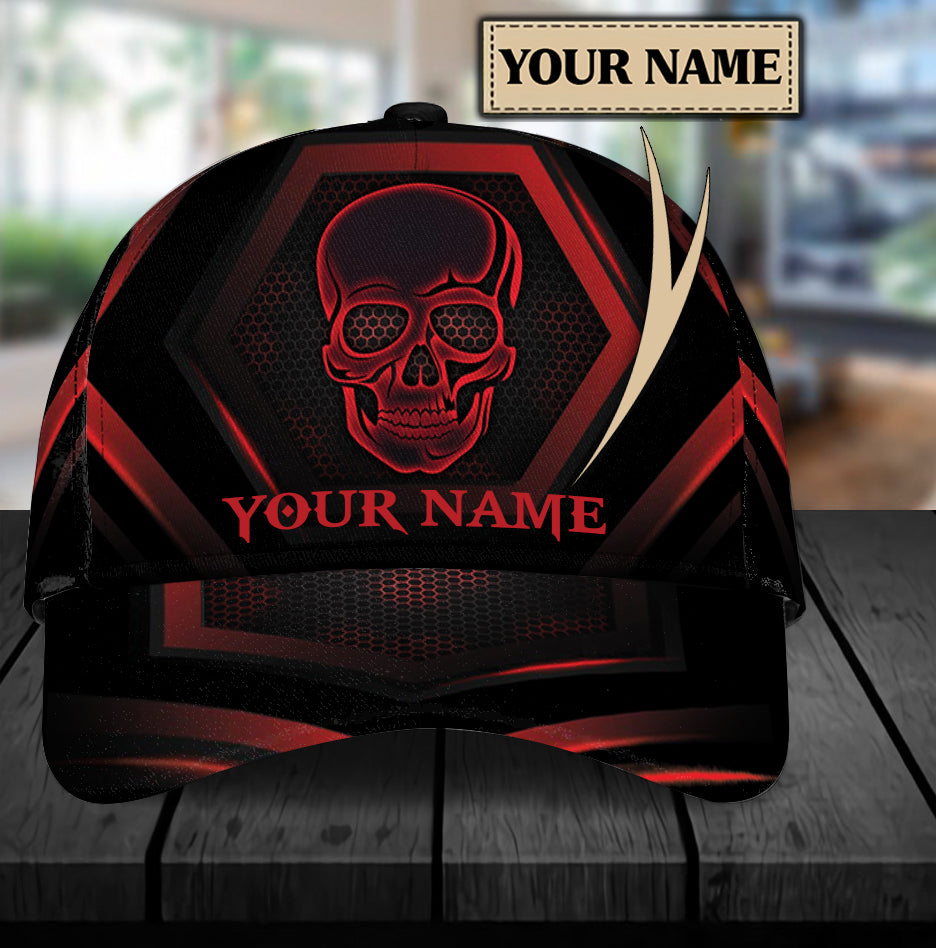 Personalized Skull Classic Cap, Gift for Skull Lovers Trucker Hats Custom Hats Gifts For Men & Women