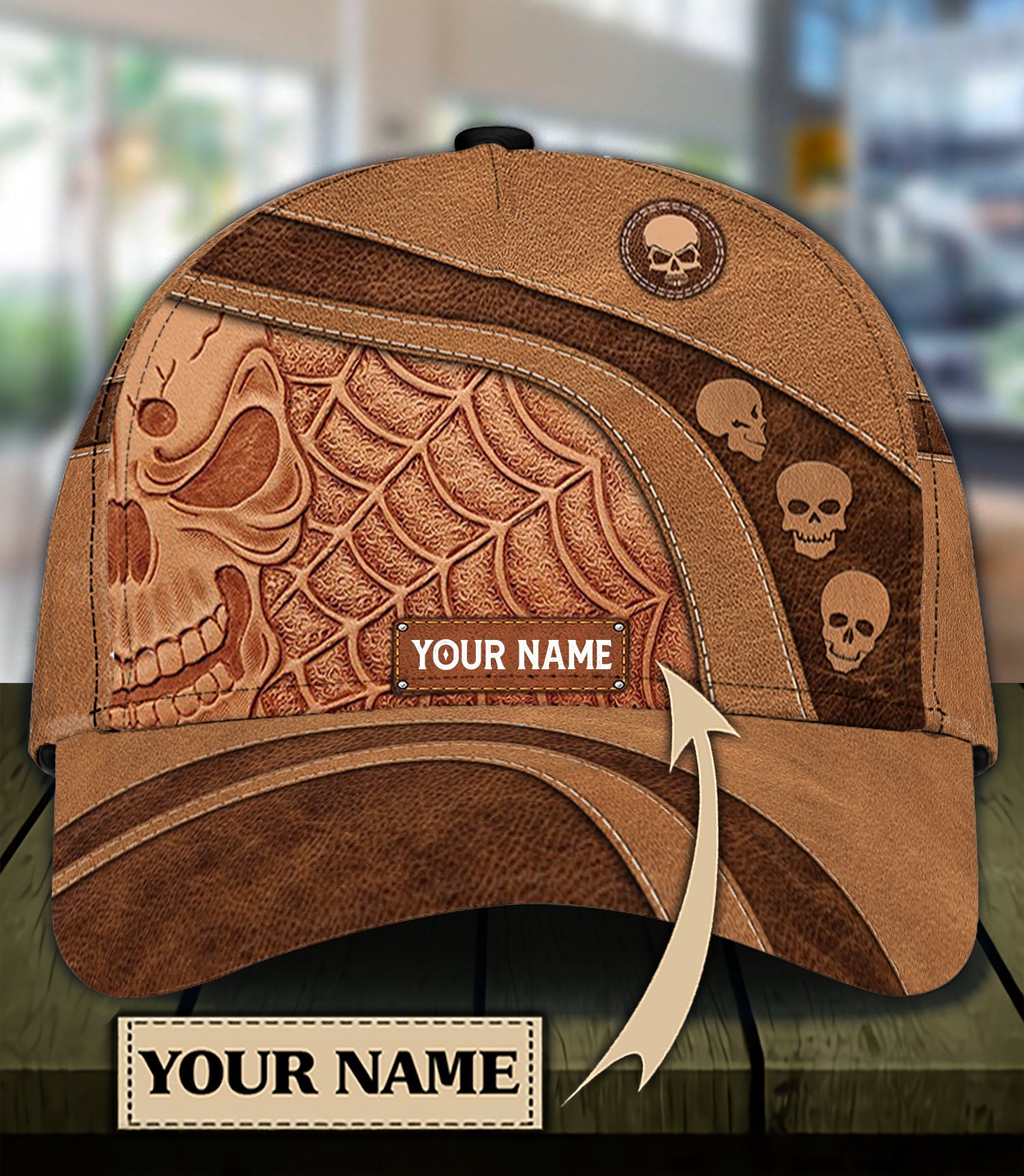 Personalized Skull Classic Cap, Gift for Skull Lovers Trucker Hats Custom Hats Gifts For Men & Women