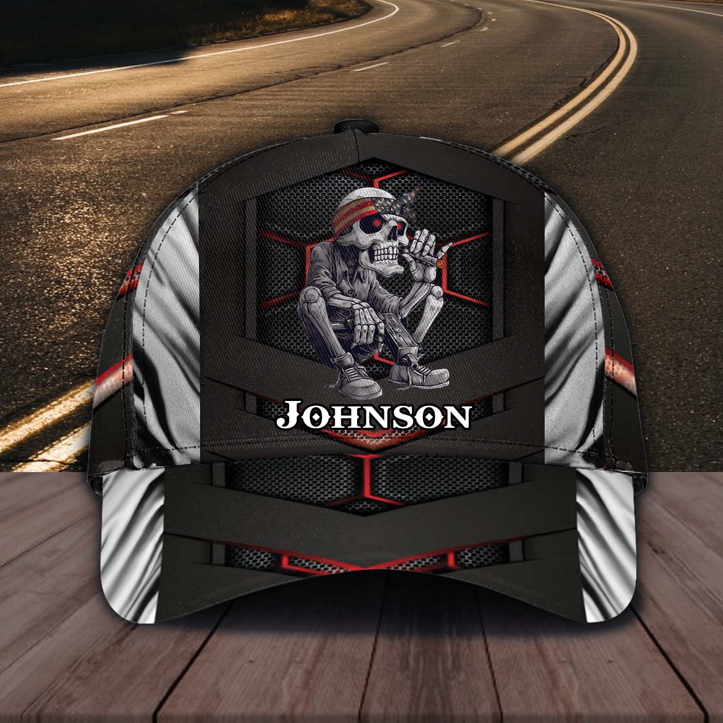 Personalized Skull Classic Cap, Gift for Skull Lovers Trucker Hats Custom Hats Gifts For Men & Women