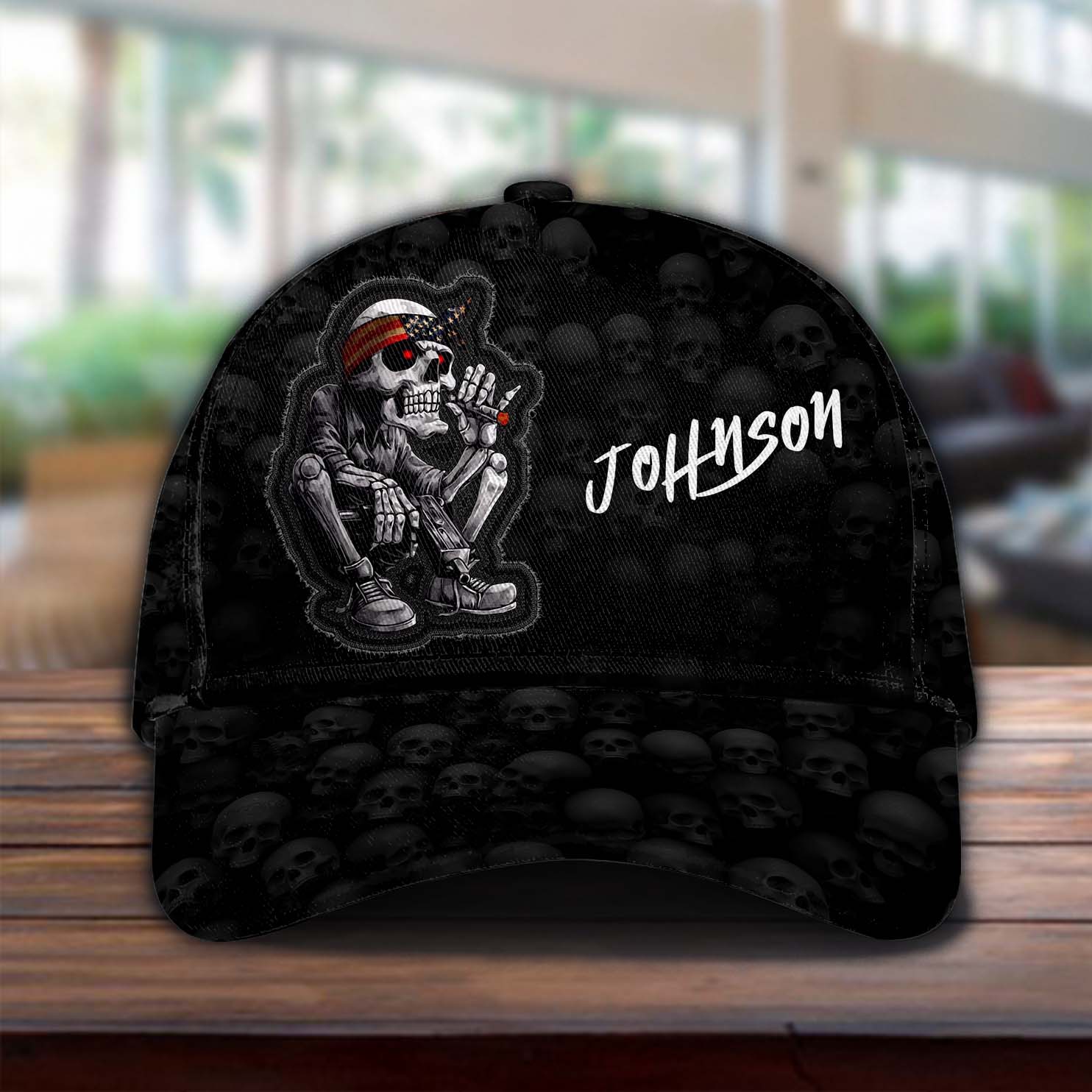 Personalized Skull Classic Cap, Gift for Skull Lovers Trucker Hats Custom Hats Gifts For Men & Women