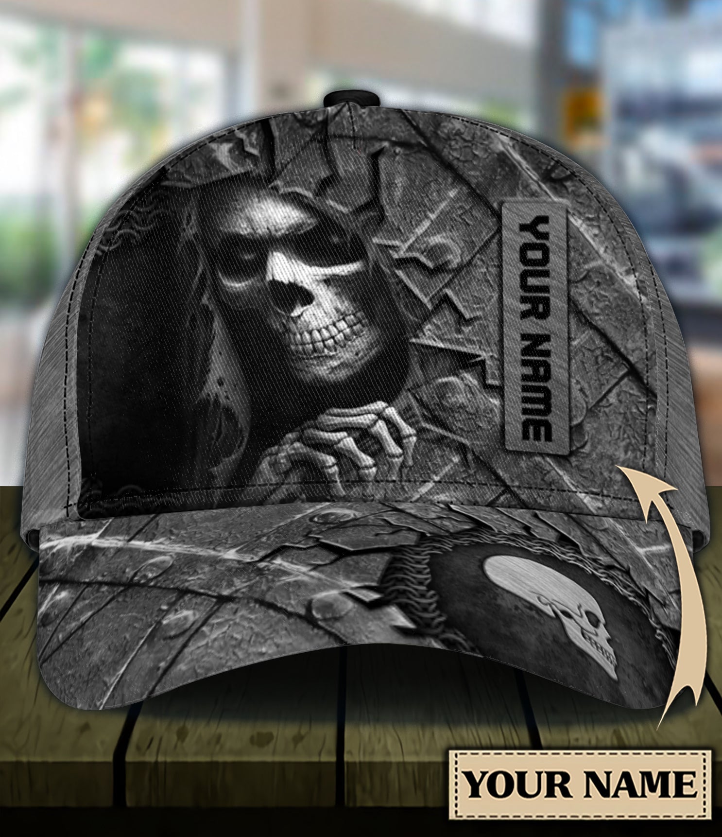 Personalized Skull Classic Cap, Gift for Skull Lovers Trucker Hats Custom Hats Gifts For Men & Women