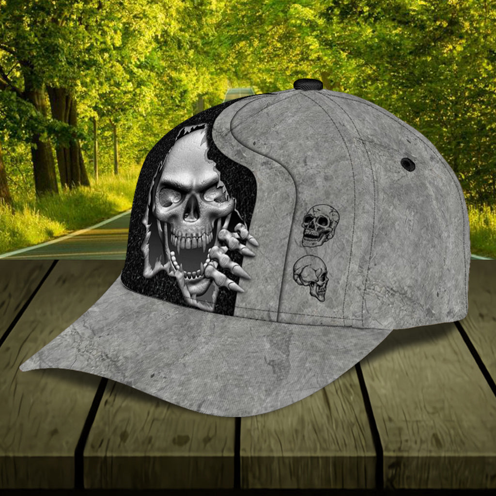 Personalized Skull Classic Cap, Gift for Skull Lovers Trucker Hats Custom Hats Gifts For Men & Women