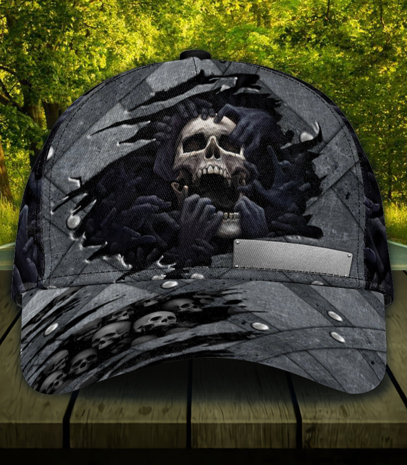 Personalized Skull Classic Cap, Gift for Skull Lovers Trucker Hats Custom Hats Gifts For Men & Women