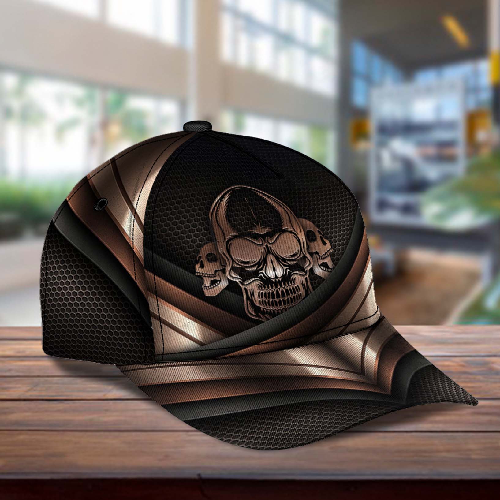 Personalized Skull Classic Cap, Gift for Skull Lovers Trucker Hats Custom Hats Gifts For Men & Women