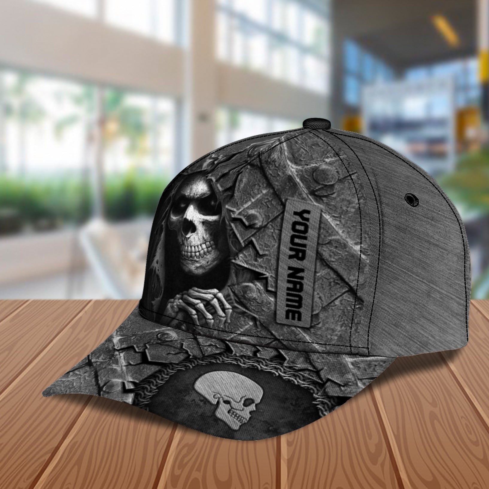 Personalized Skull Classic Cap, Gift for Skull Lovers Trucker Hats Custom Hats Gifts For Men & Women