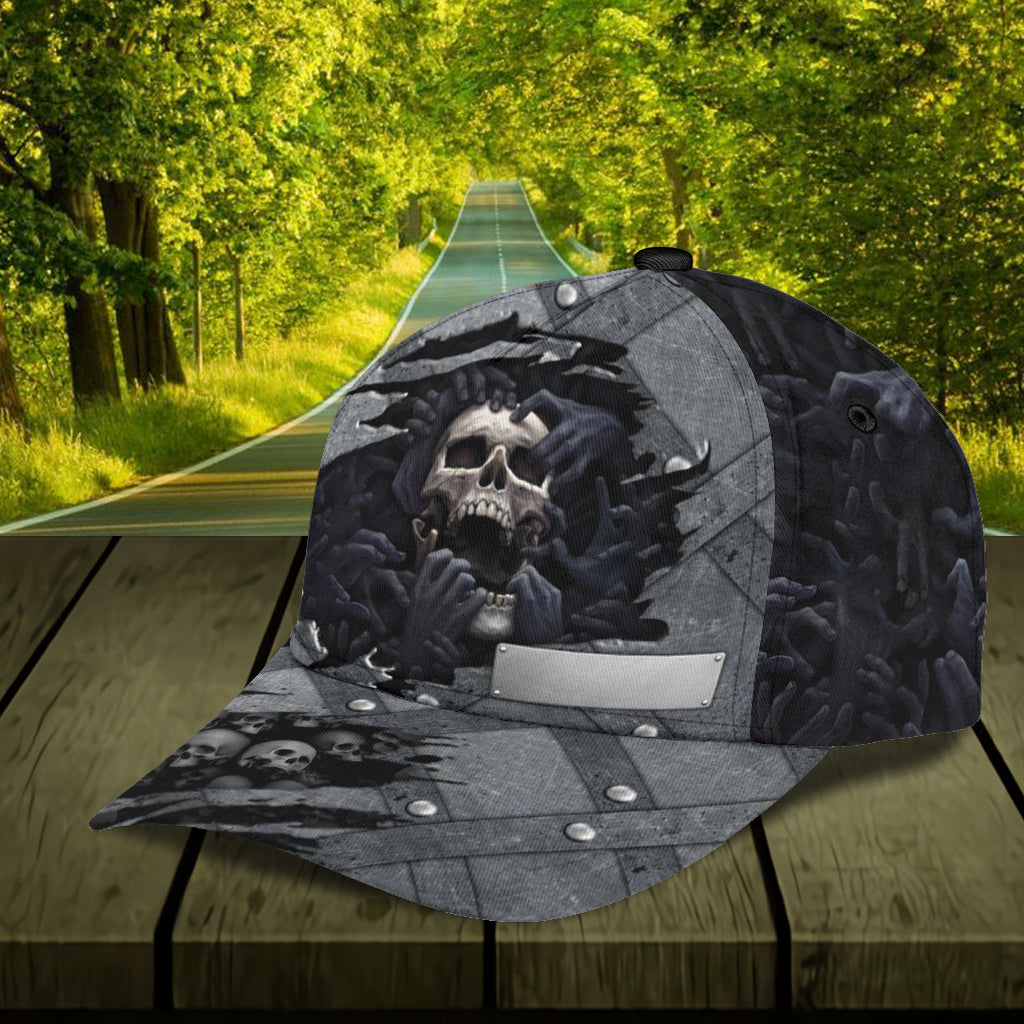 Personalized Skull Classic Cap, Gift for Skull Lovers Trucker Hats Custom Hats Gifts For Men & Women