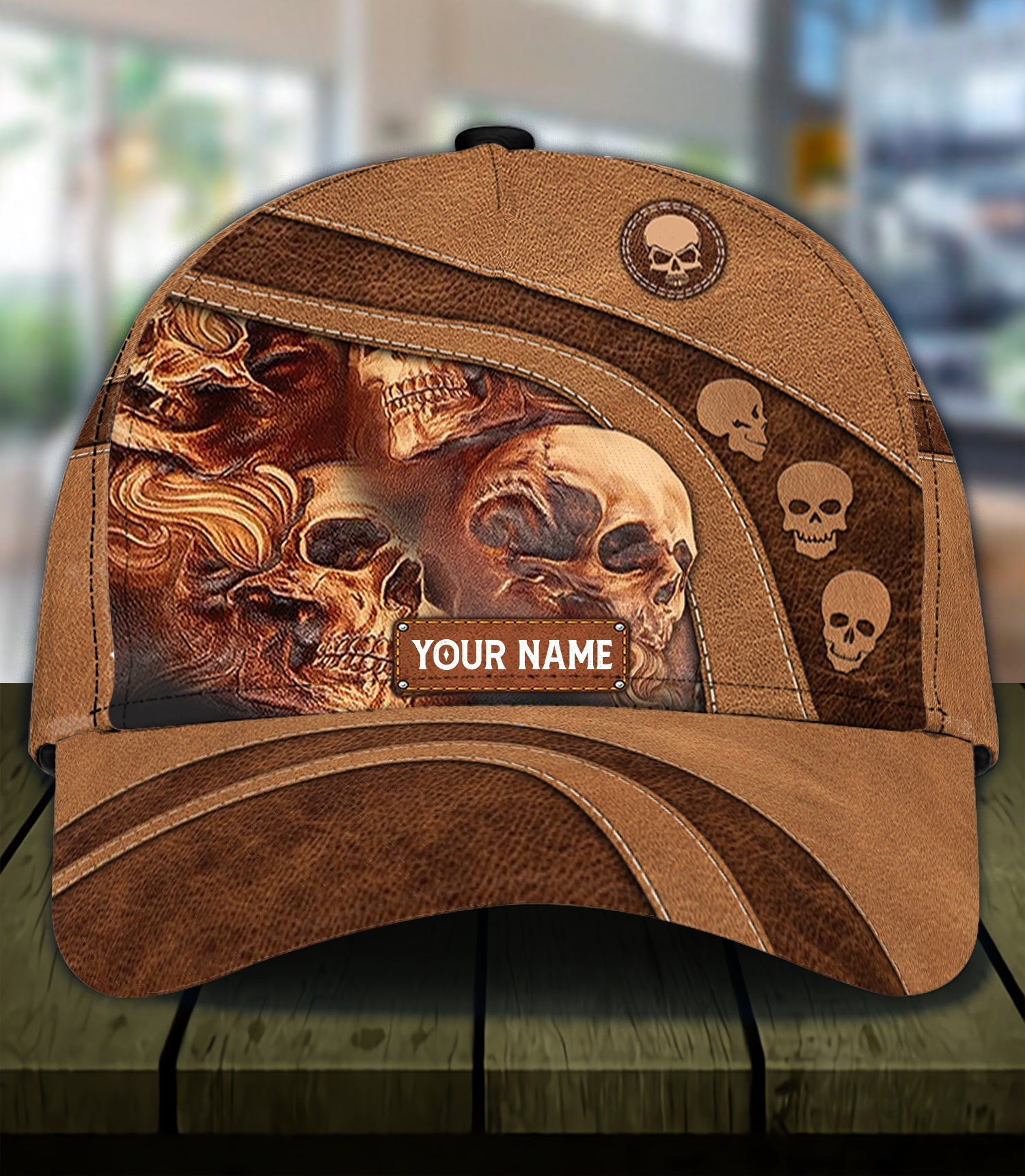 Personalized Skull Classic Cap, Gift for Skull Lovers Trucker Hats Custom Hats Gifts For Men & Women