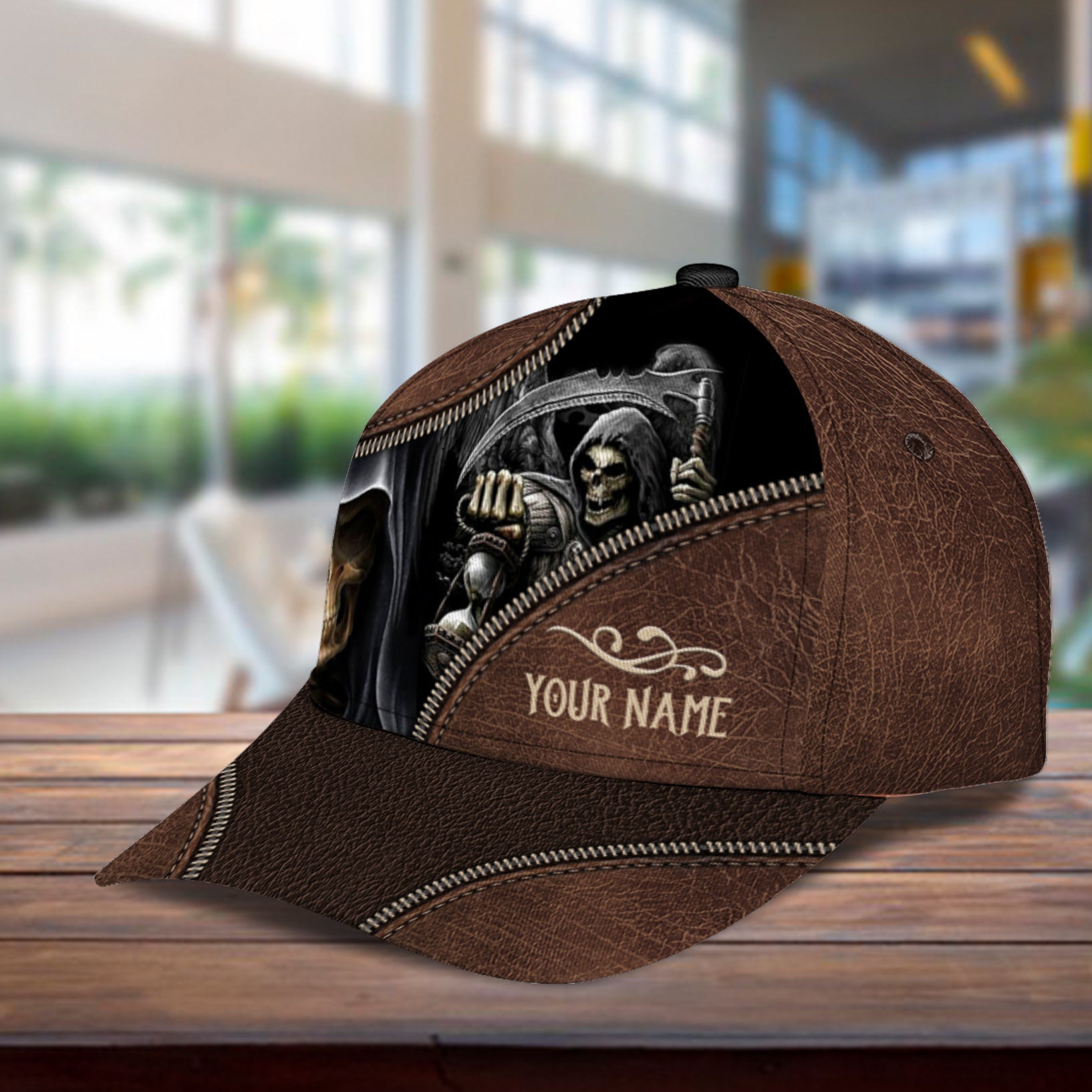 Personalized Skull Classic Cap, Gift for Skull Lovers Trucker Hats Custom Hats Gifts For Men & Women