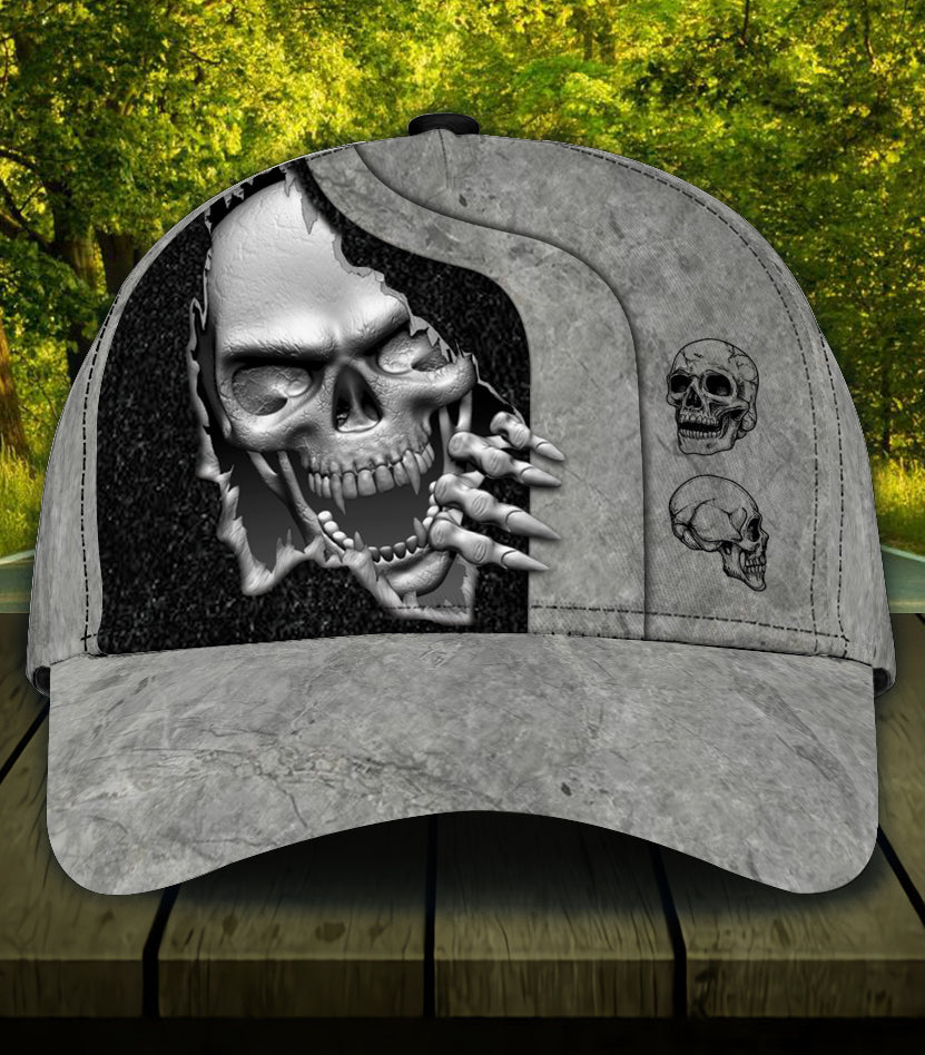 Personalized Skull Classic Cap, Gift for Skull Lovers Trucker Hats Custom Hats Gifts For Men & Women